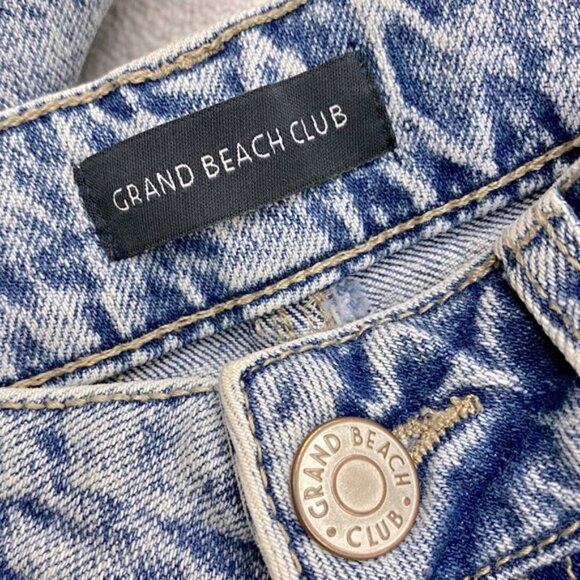 Grand Beach Club Light Wash Distressed High Rise Wide Leg Jeans 24 - Picture 3 of 13